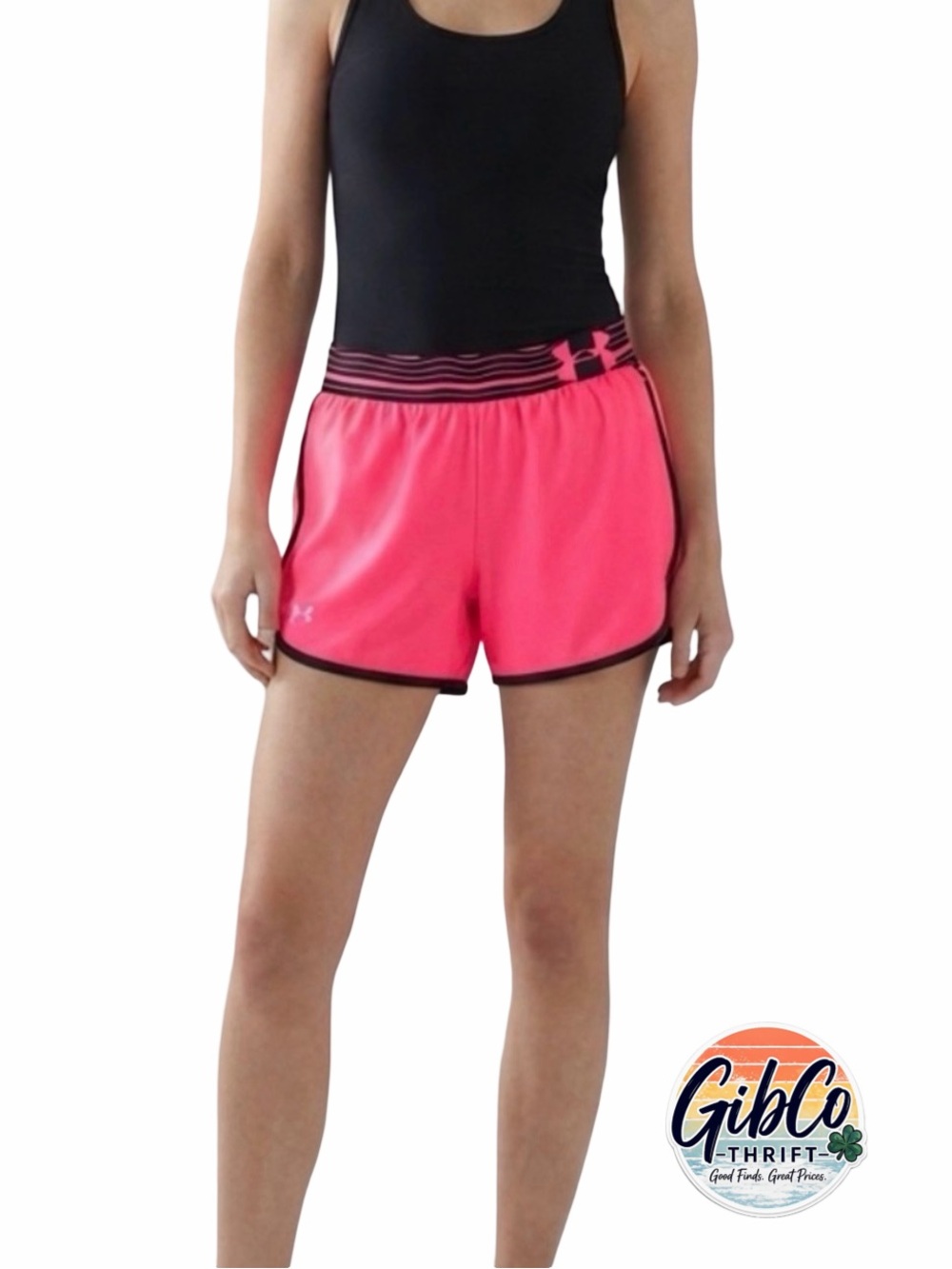 Under Armour - Size Medium - Lined Athletic Shorts - Hot Pink with Black Trim